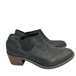 Wolverine Alice Black Leather low Ankle Bootie Slip On Womens 6.5
